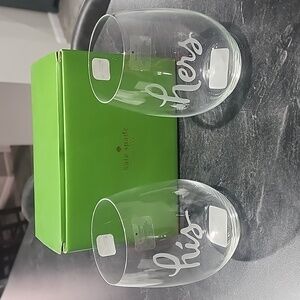 NWT ♠️Kate Spade♠️ his & hers wine glasses